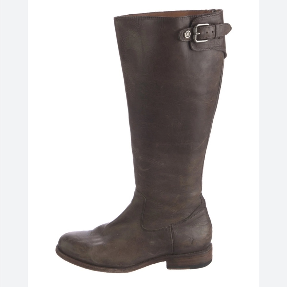 FRYE Jayden riding boots long brown oiled leather size US 8 - Picture 13 of 13